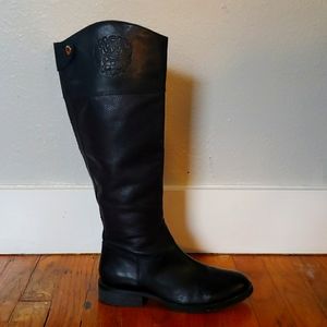 Vince Camuto black leather riding boots
